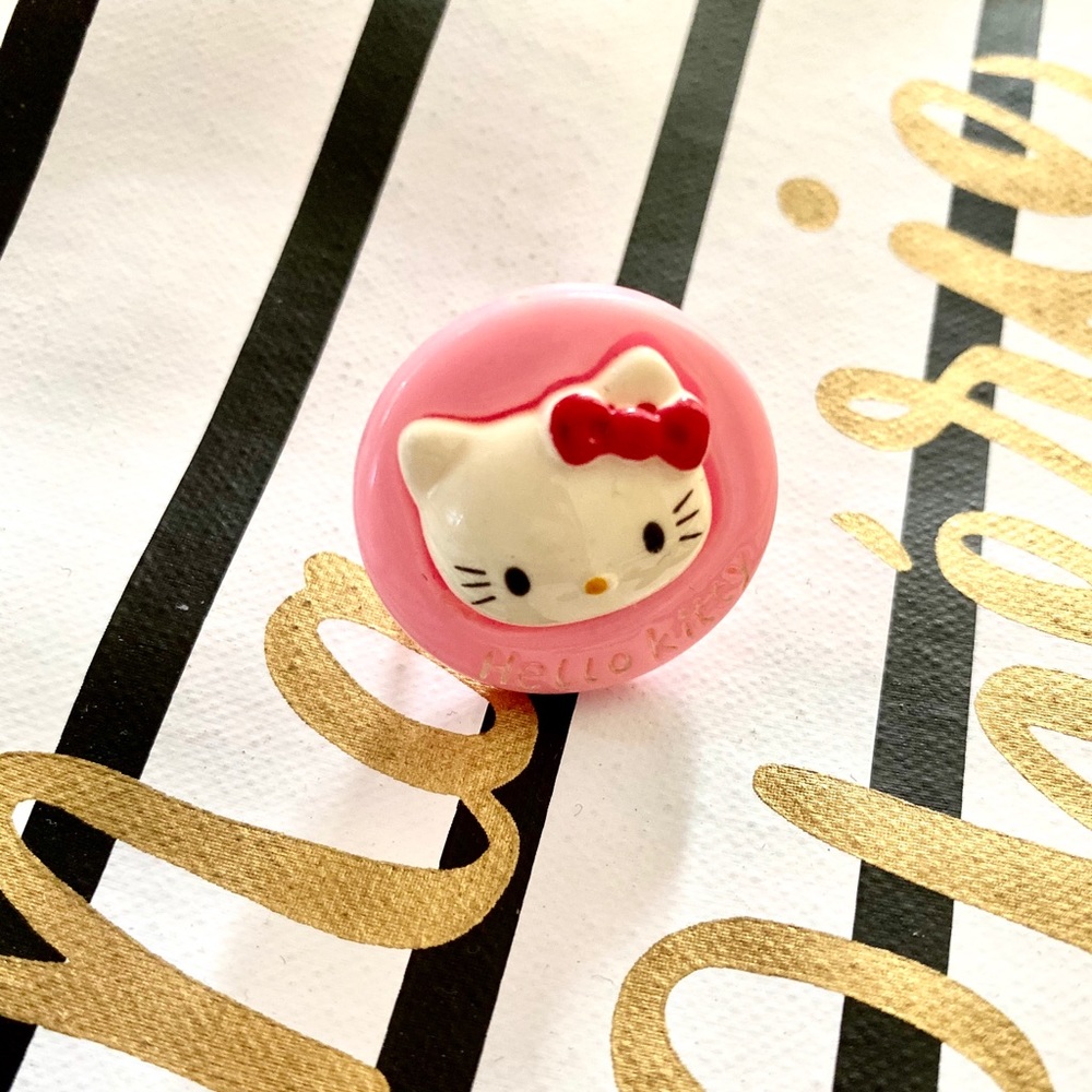 Hello Kitty pink Sanrio silver adjustable ring